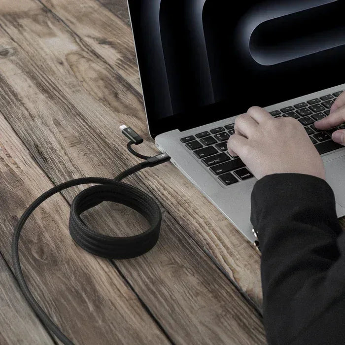 Momax Mag.Link Duo Magnetic USB-C to USB-C & Lightning Cable 60W 1m DL58D - Three