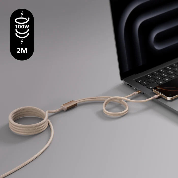 Momax Mag.Link Magnetic USB-C to 2 USB-Cs Cable 100W 2m DC56