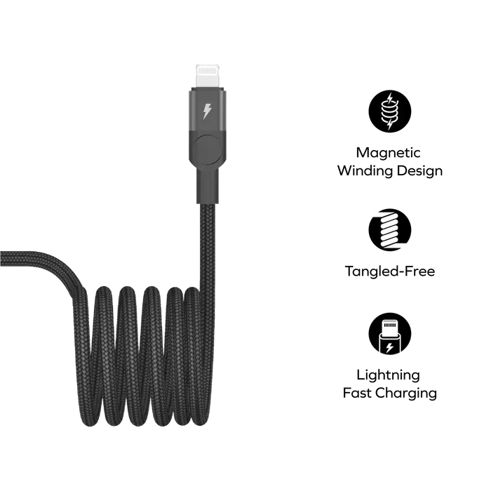 Momax Mag.Link Magnetic USB-C to Lightning Cable 60W DL57D - Three