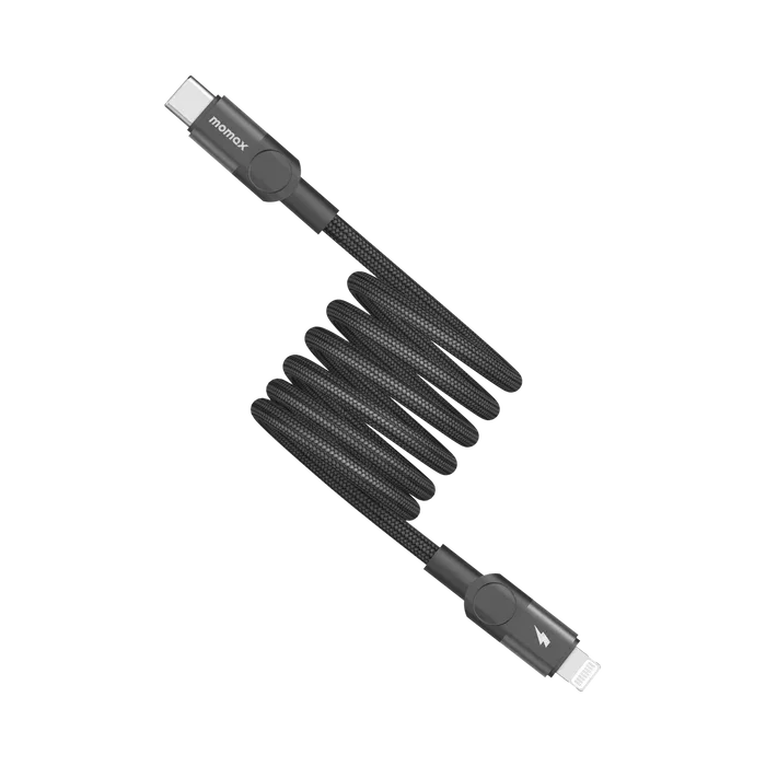 Momax Mag.Link Magnetic USB-C to Lightning Cable 60W DL57D - Three
