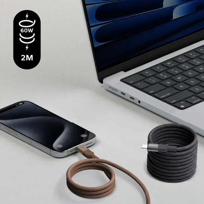 Momax Mag.Link Magnetic USB-C to USB-C Cable 60W 2m DC61 - Three