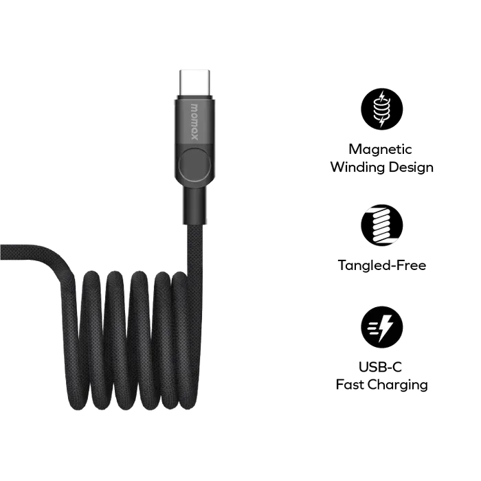 Momax Mag.Link Magnetic USB-C to USB-C Cable 60W 2m DC61 - Three