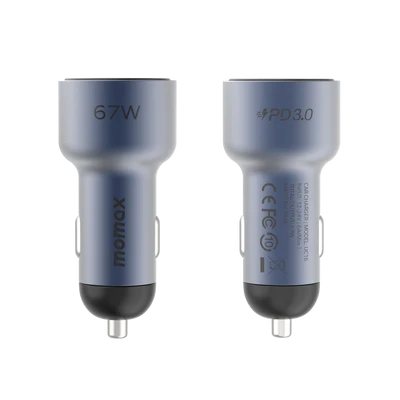 Momax MoVe 67W dual-port Car Charger with lightining Cable UC16GSL