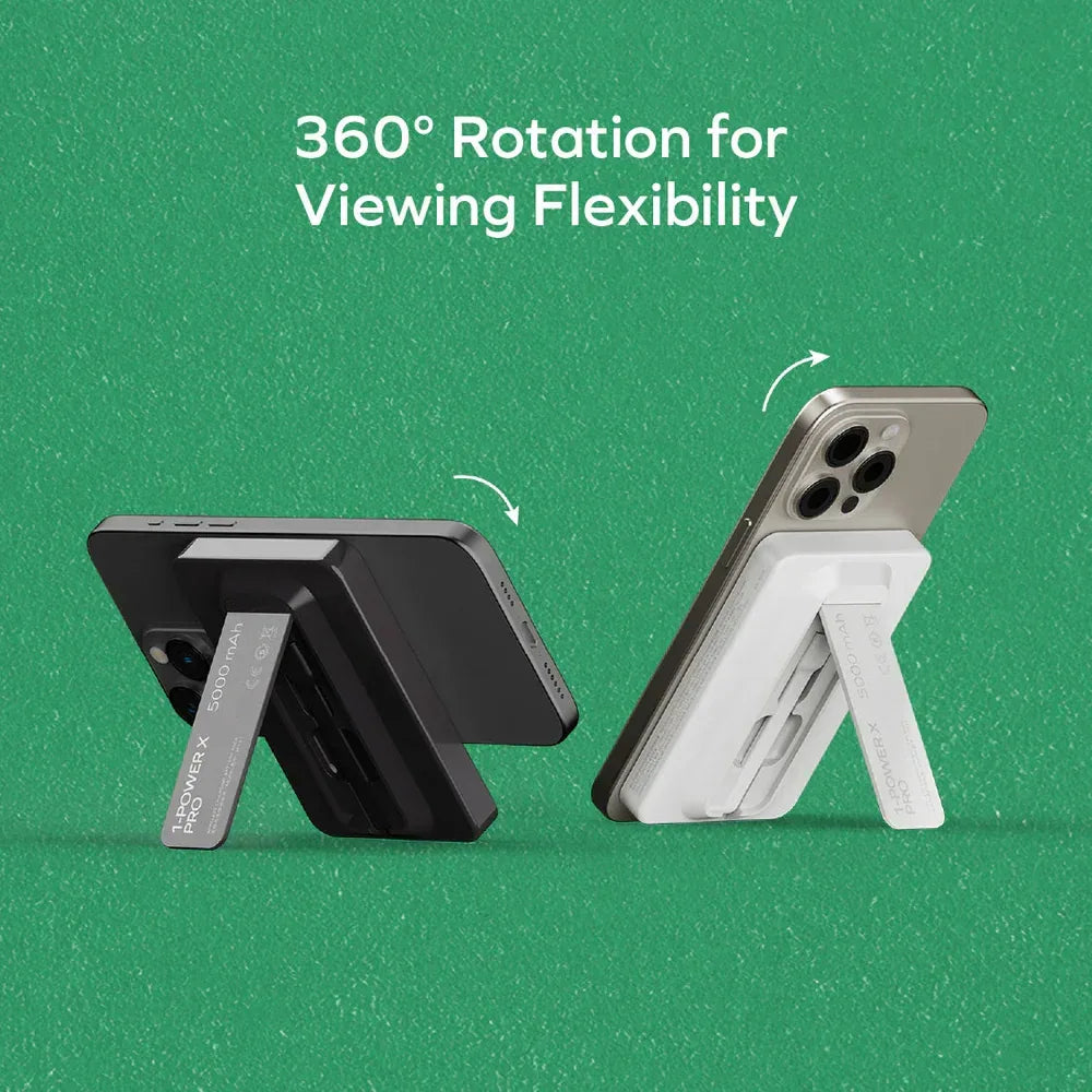 Momax Power X Pro Magnetic Wireless Power Bank 5000mAh With Built-In USB-C Cable IP131HK - Three