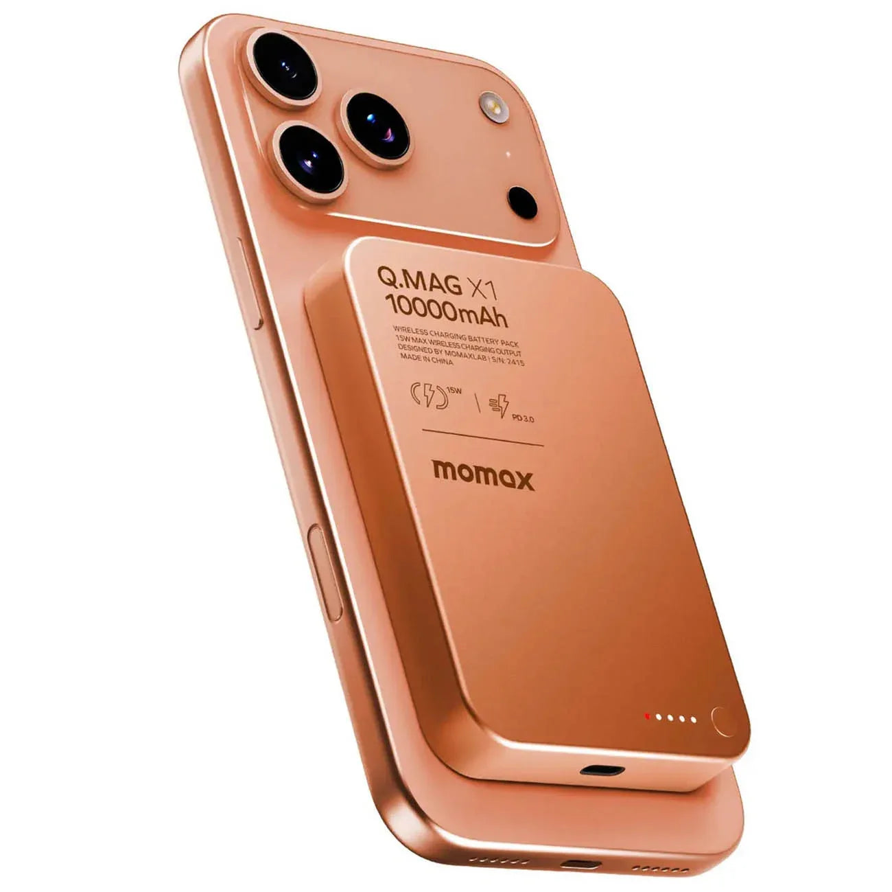 Momax Q.Mag X1 Magnetic Wireless Power Bank 10000mAh - Three