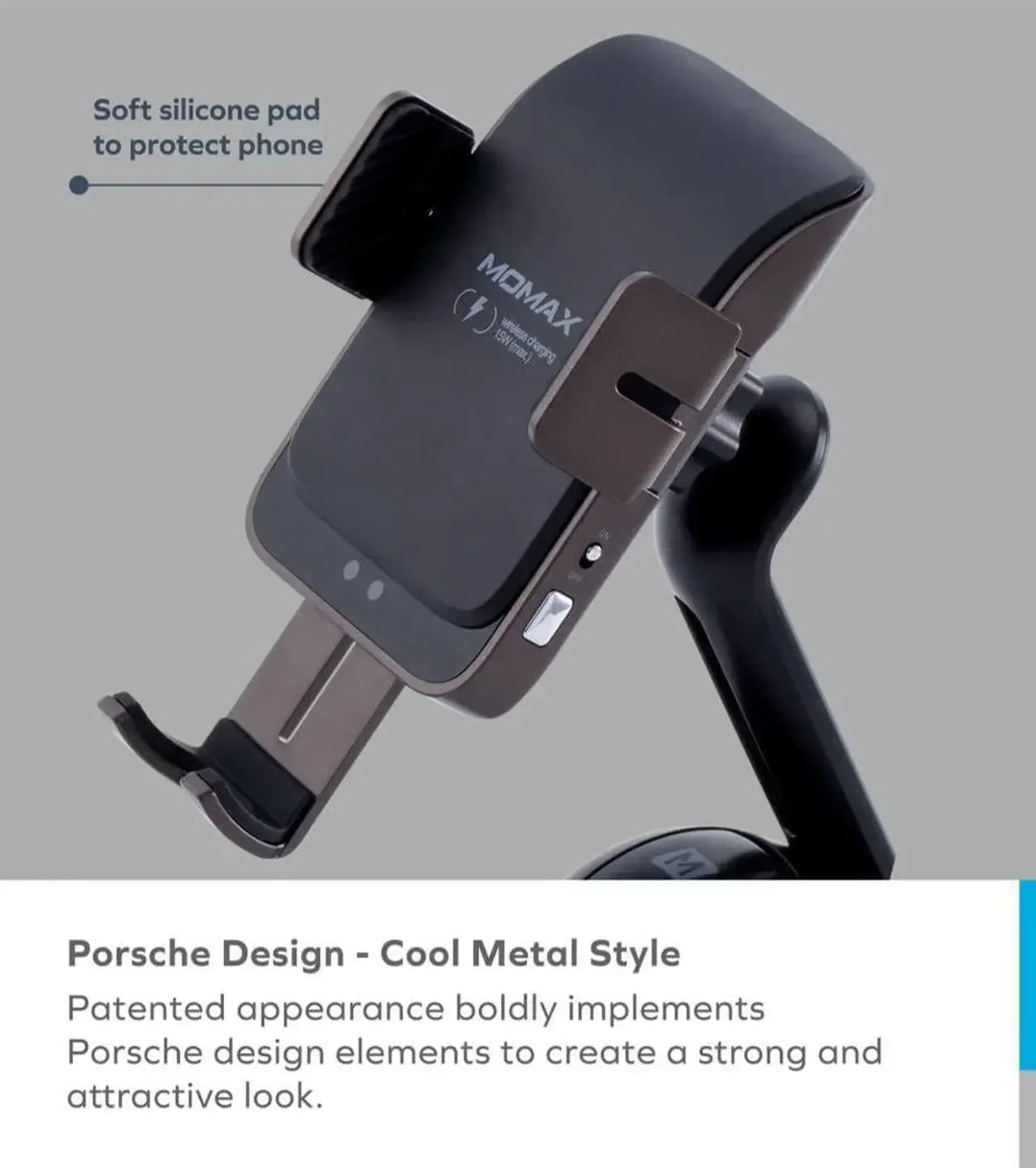 Momax Q.Mount Smart IR Auto Clamping Wireless Charging Car Mount CM12 - Three