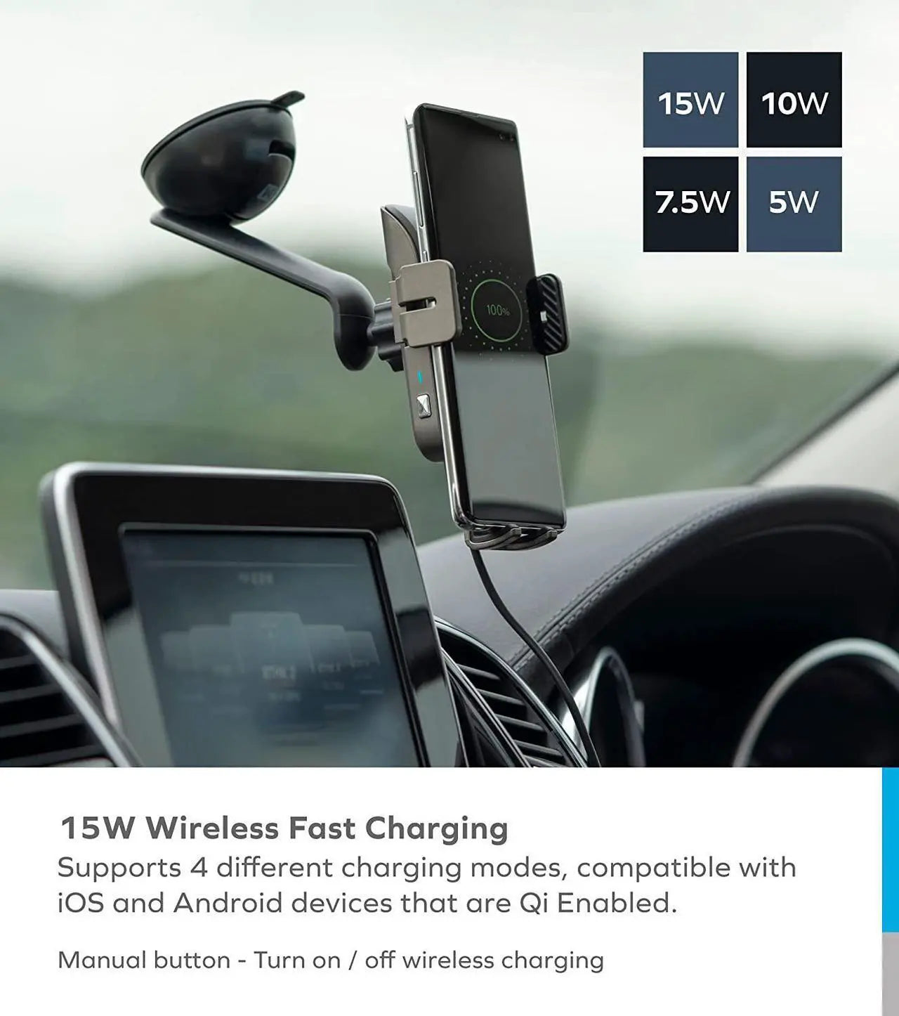 Momax Q.Mount Smart IR Auto Clamping Wireless Charging Car Mount CM12