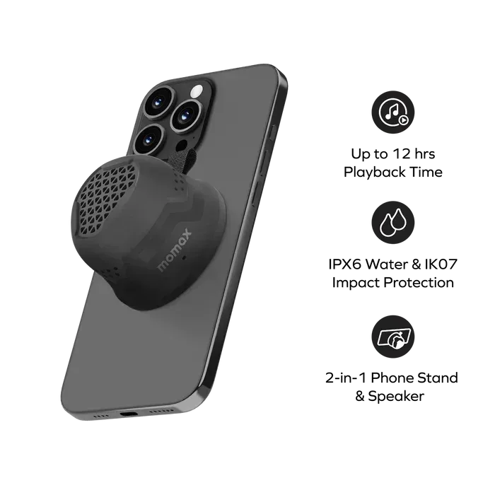 Momax Vibe Go Rugged Magnetic Portable True Wireless Speaker - Three