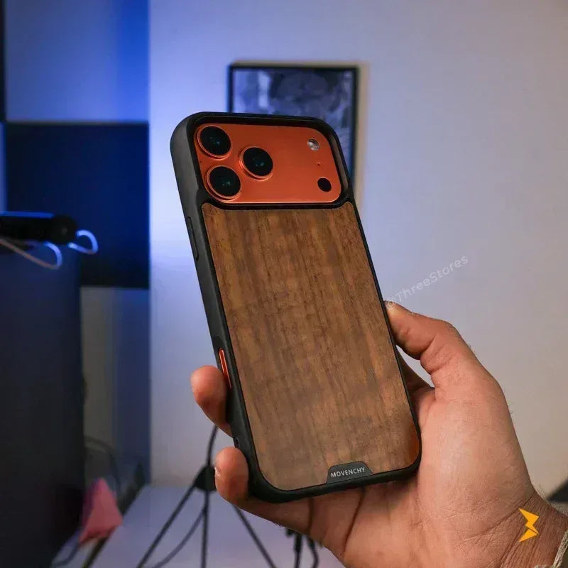 Axen Wood Magsafe Case iPhone 17 Pro Max - Three