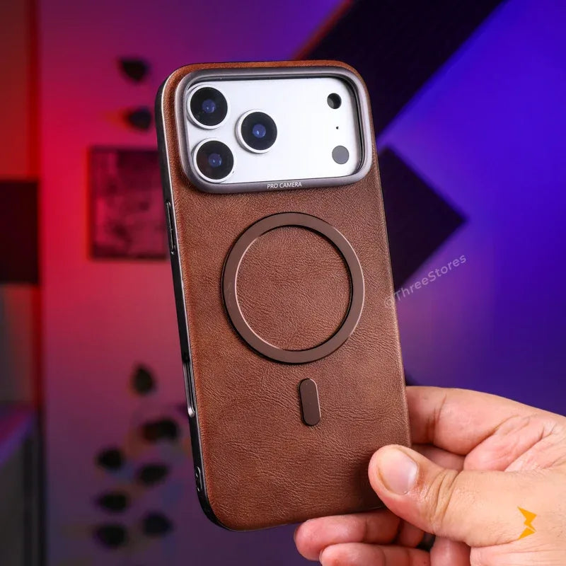 Mvro Leather Magsafe Case iPhone 17 Pro Max - Three