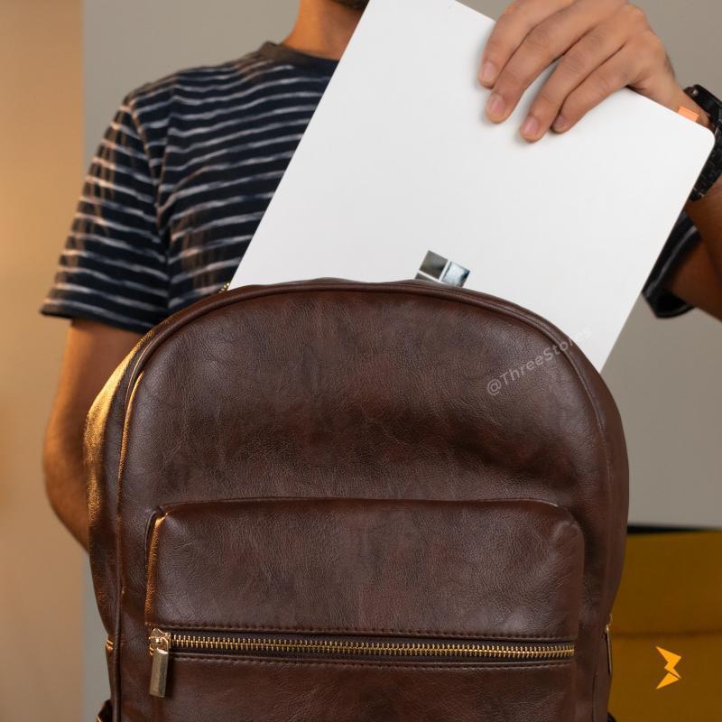 N-Elegance Sky Leather Backpack - Three