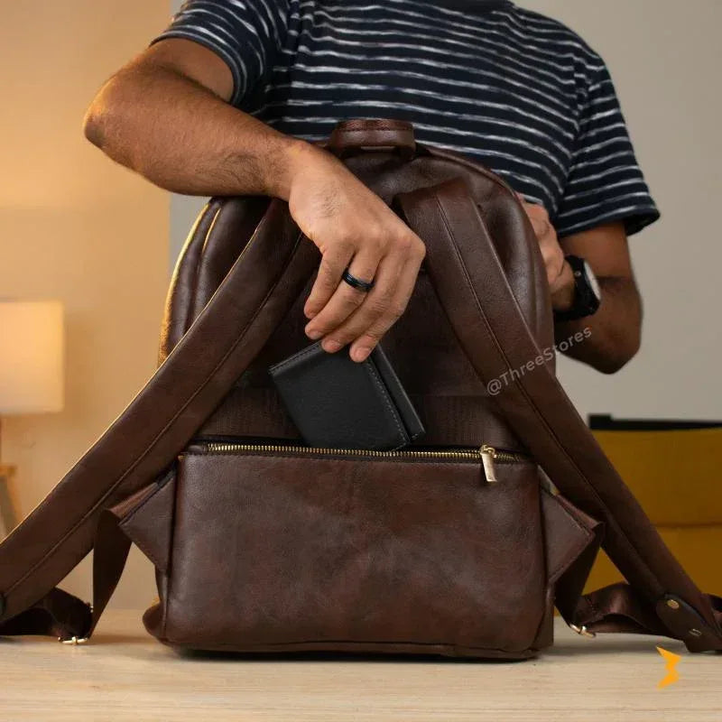 N-Elegance Sky Leather Backpack - Three