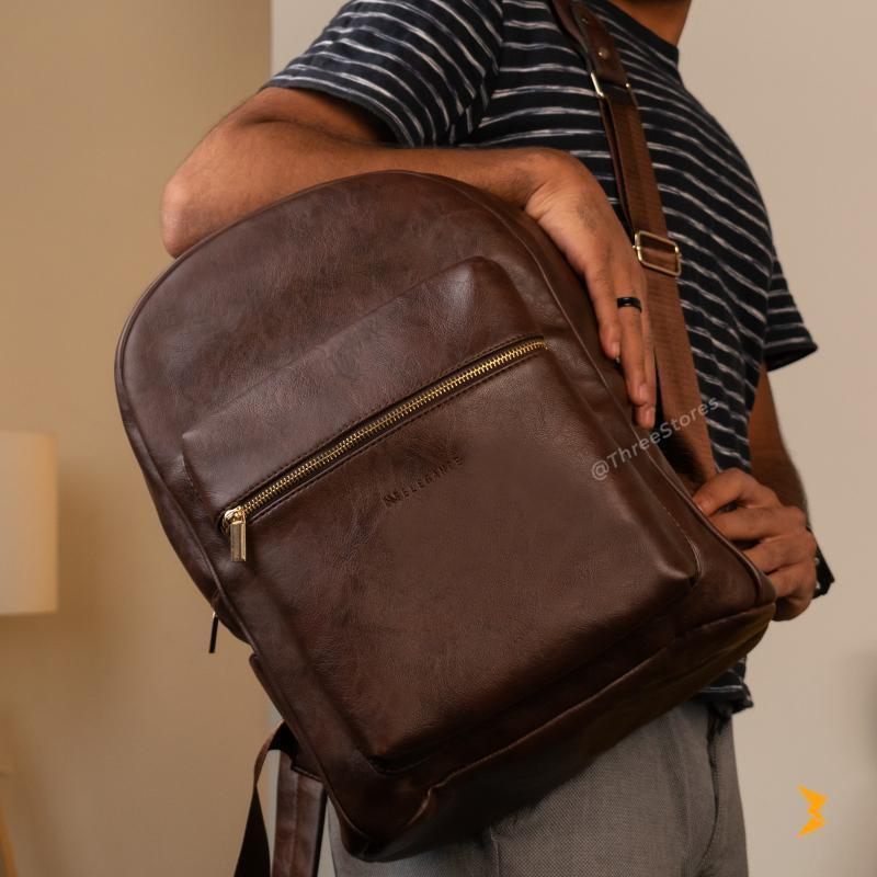 N-Elegance Sky Leather Backpack - Three