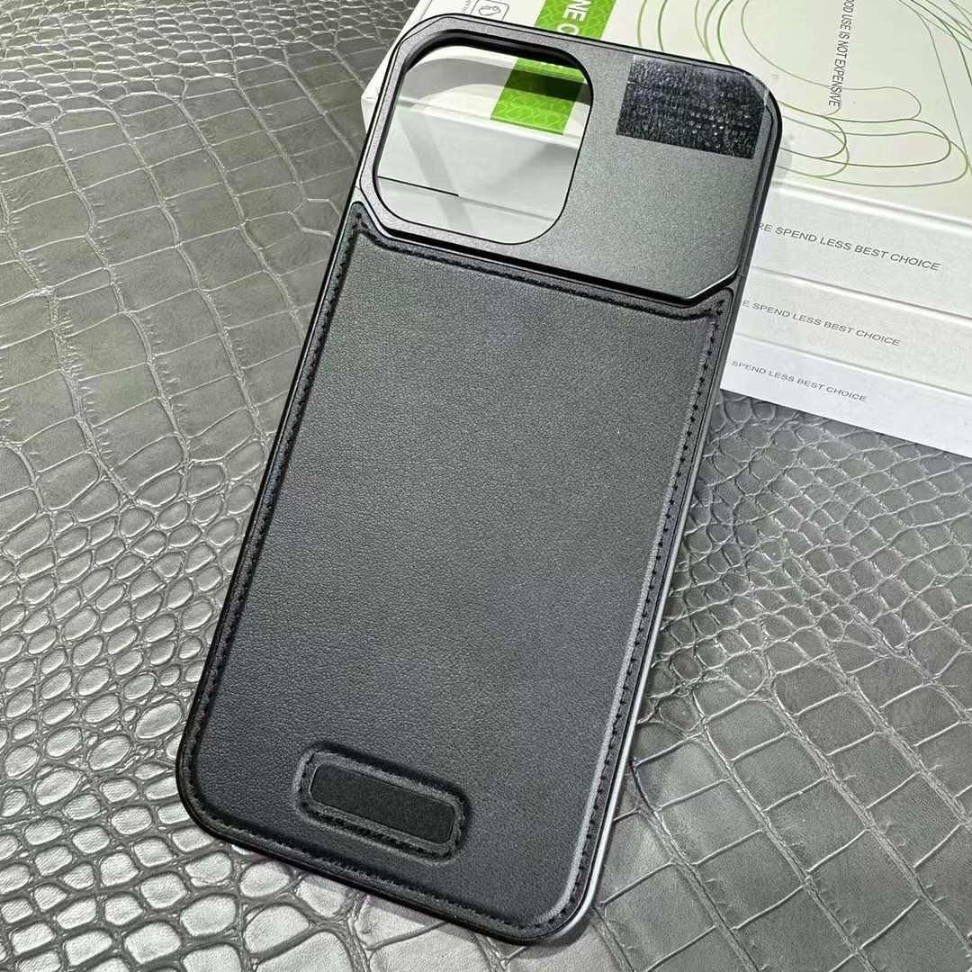 NJOYNY Metal Leather Case iPhone 15 Pro Max - Three