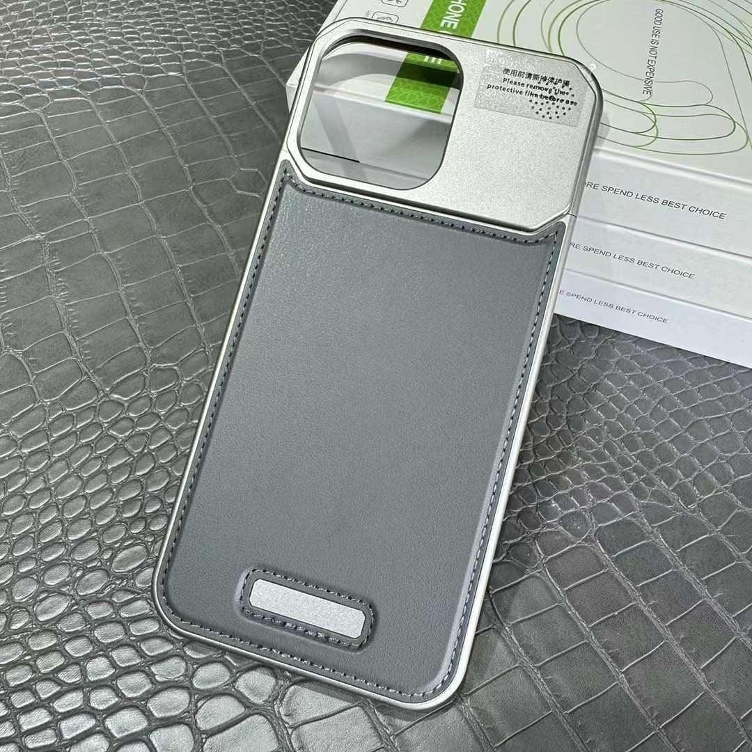 NJOYNY Metal Leather Case iPhone 14 Pro Max - Three