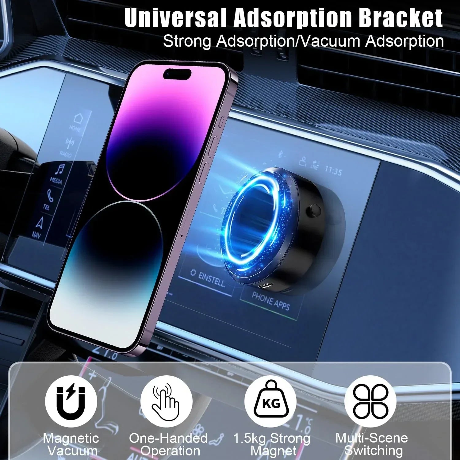 Naidun Double sided Magnetic Phone Stand - Three