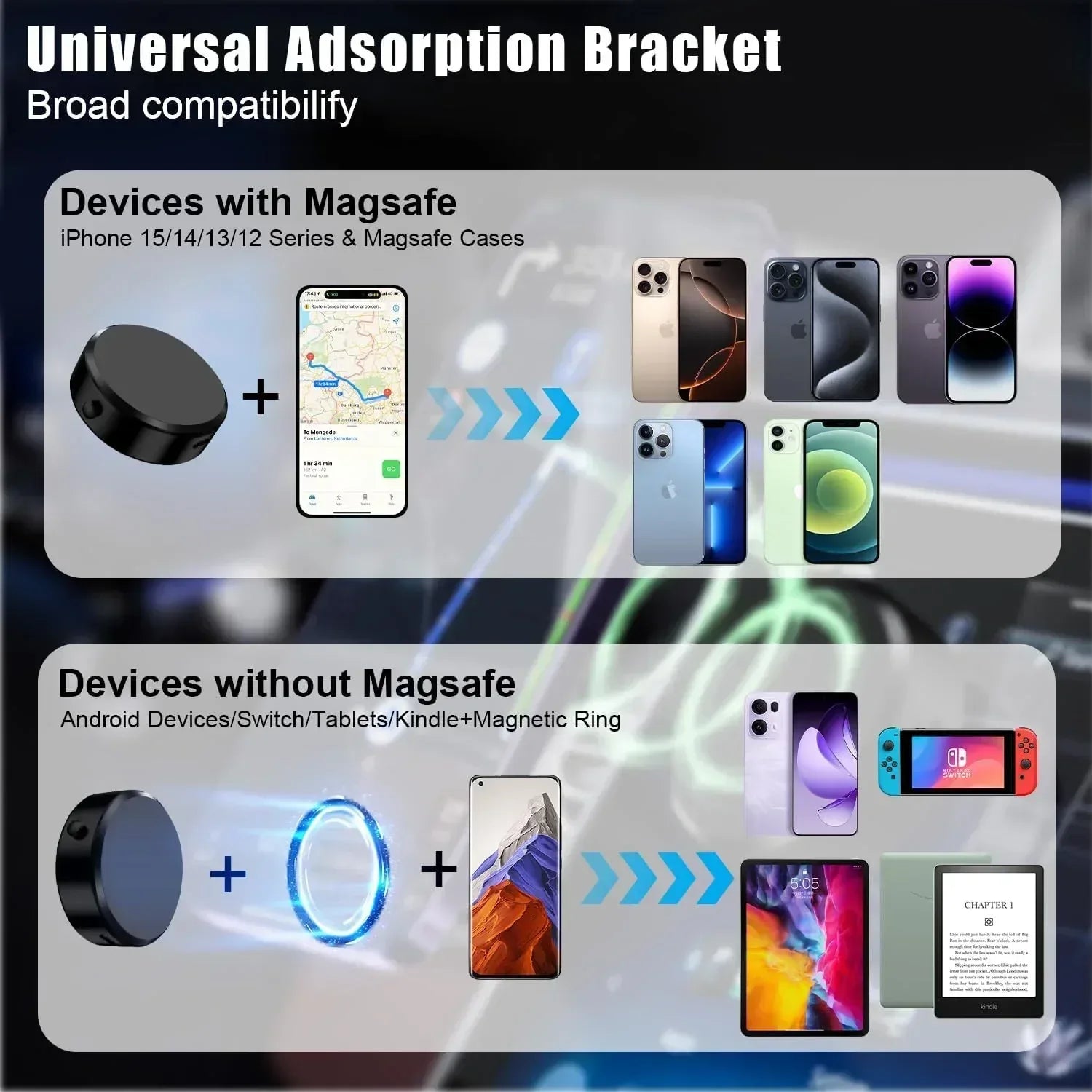 Naidun Double sided Magnetic Phone Stand - Three