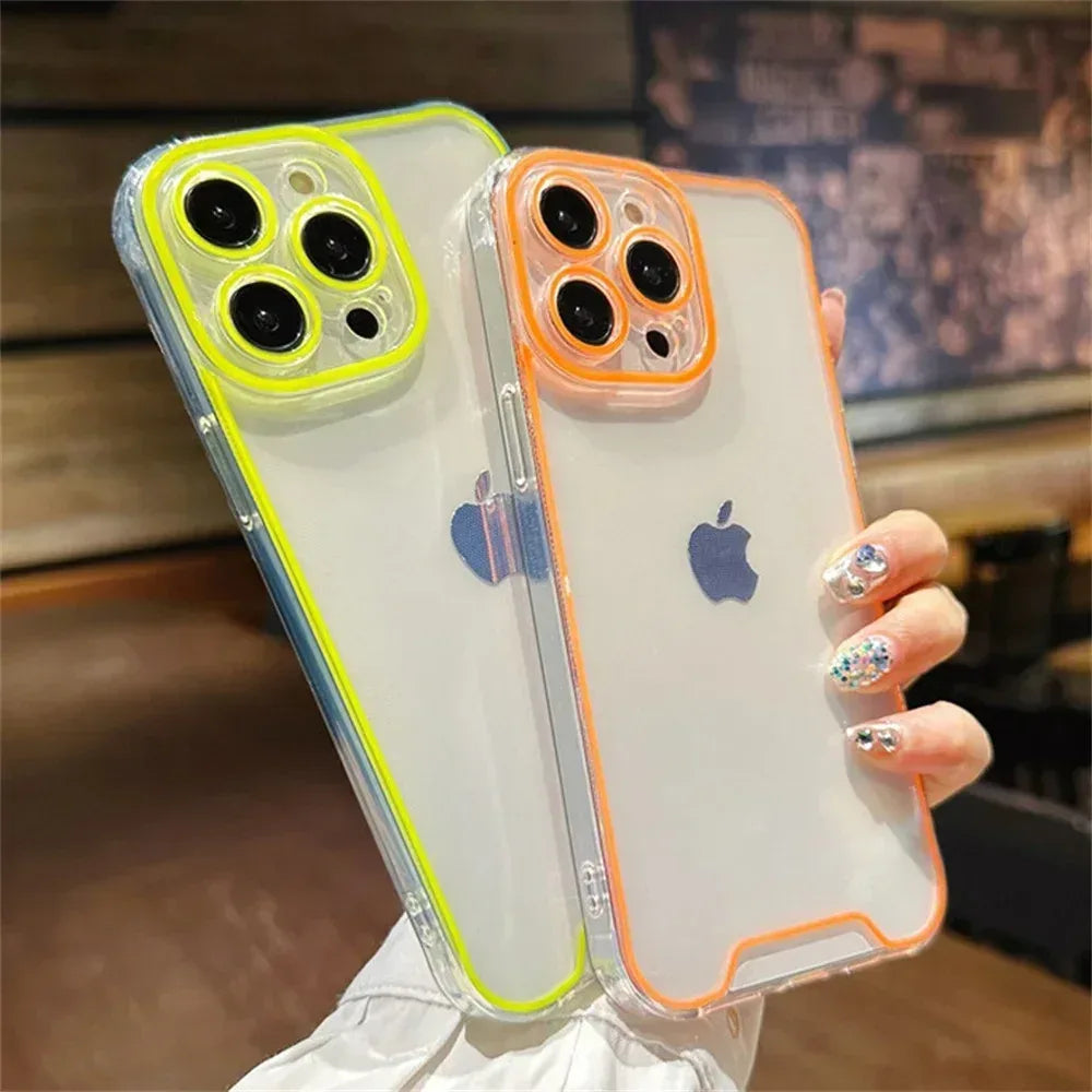 Night Light Neon Transparent Case iPhone 14 Pro Max - Three