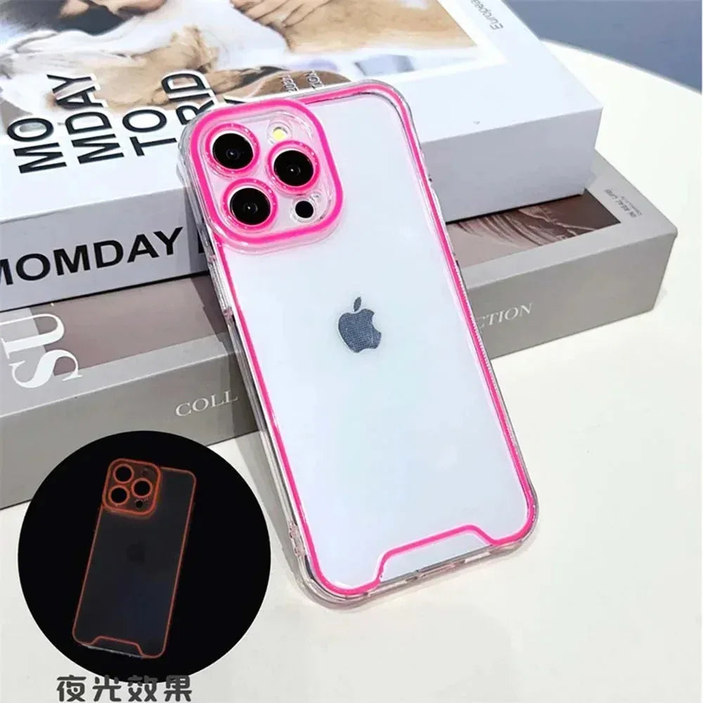 Night Light Neon Transparent Case iPhone 11 Pro Max - Three
