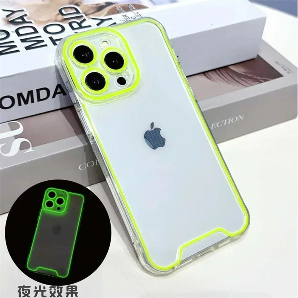 Night Light Neon Transparent Case iPhone 14 Pro Max - Three