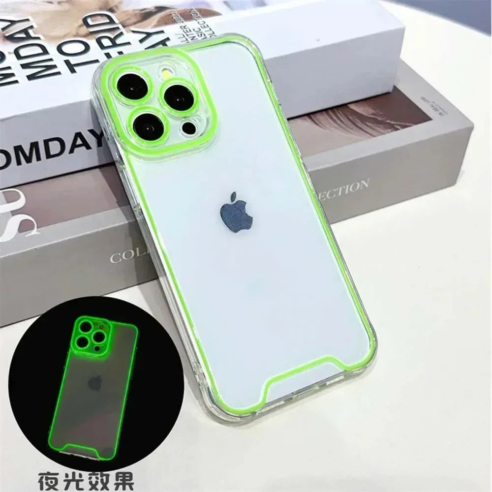Night Light Neon Transparent Case iPhone 12 Pro - Three