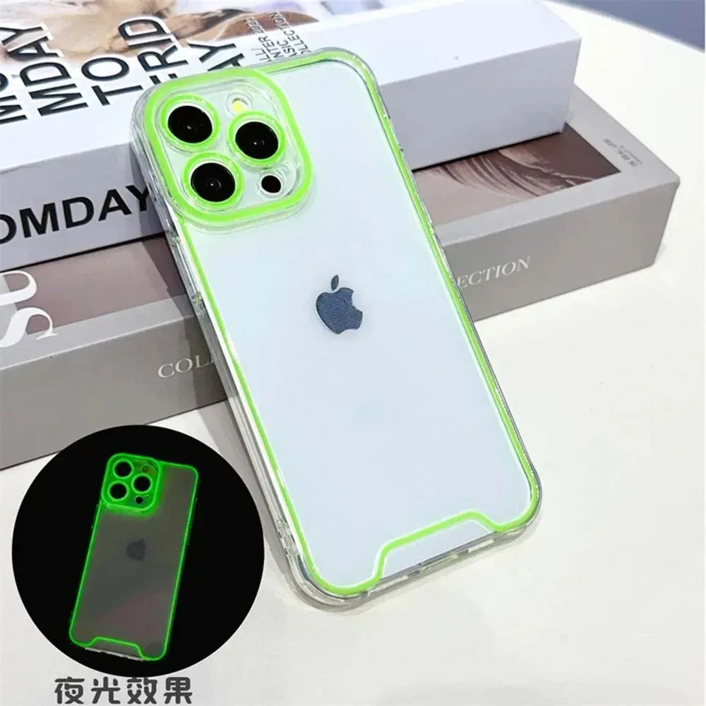 Night Light Neon Transparent Case iPhone 14 Pro Max - Three