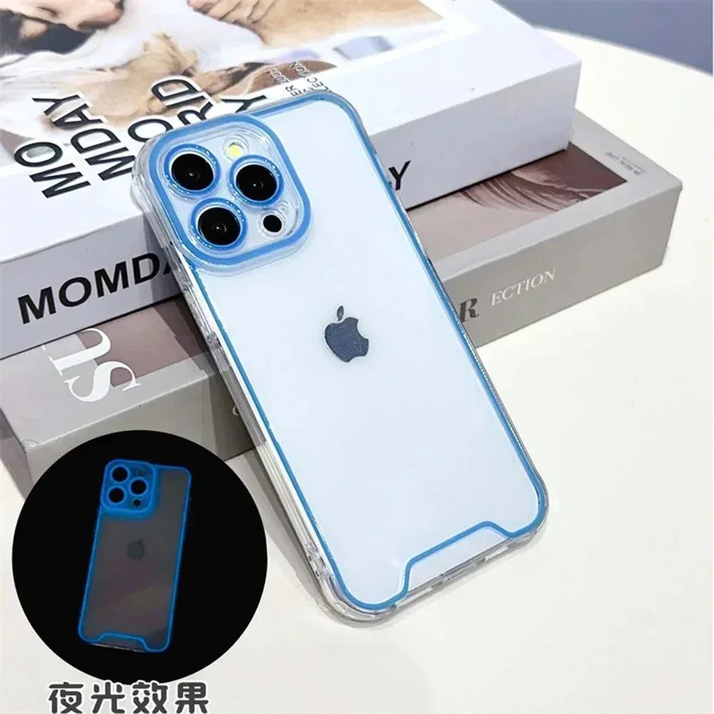 Night Light Neon Transparent Case iPhone 14 Pro Max - Three