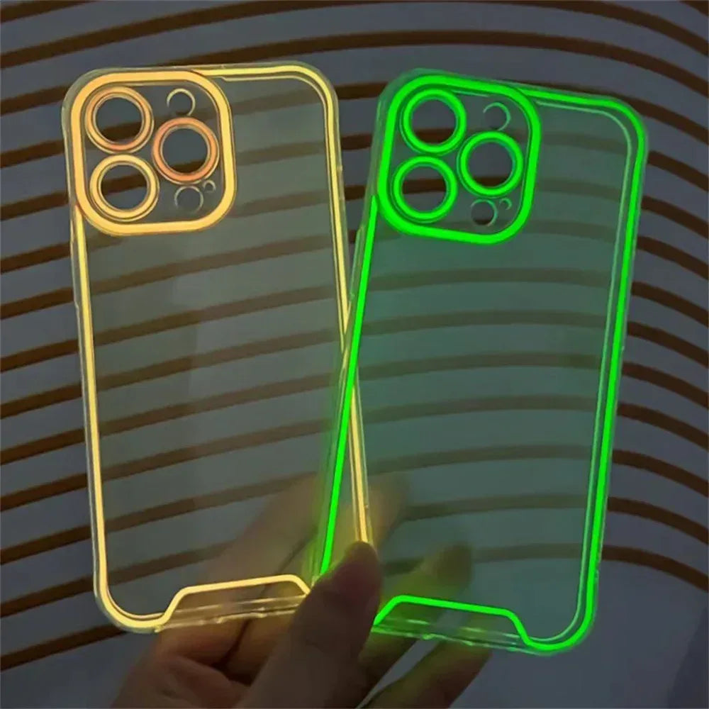 Night Light Neon Transparent Case iPhone 11 Pro Max - Three