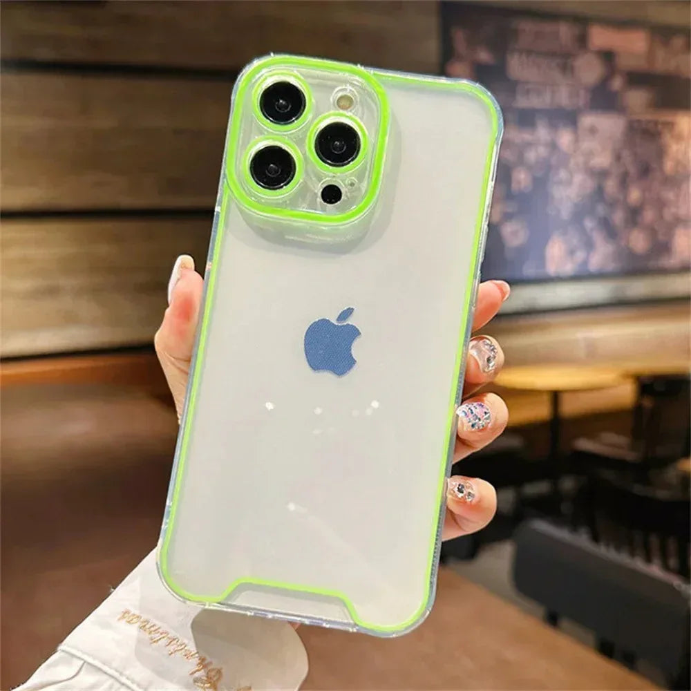 Night Light Neon Transparent Case iPhone 15 Pro Max - Three