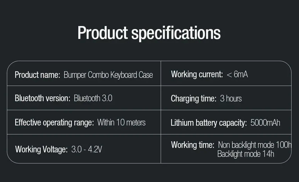 Nillkin Bumper Combo Backlit Keyboard Case for Apple iPad 11 A16 (2025), Apple iPad 10, iPad 10.9 (2022) - Three