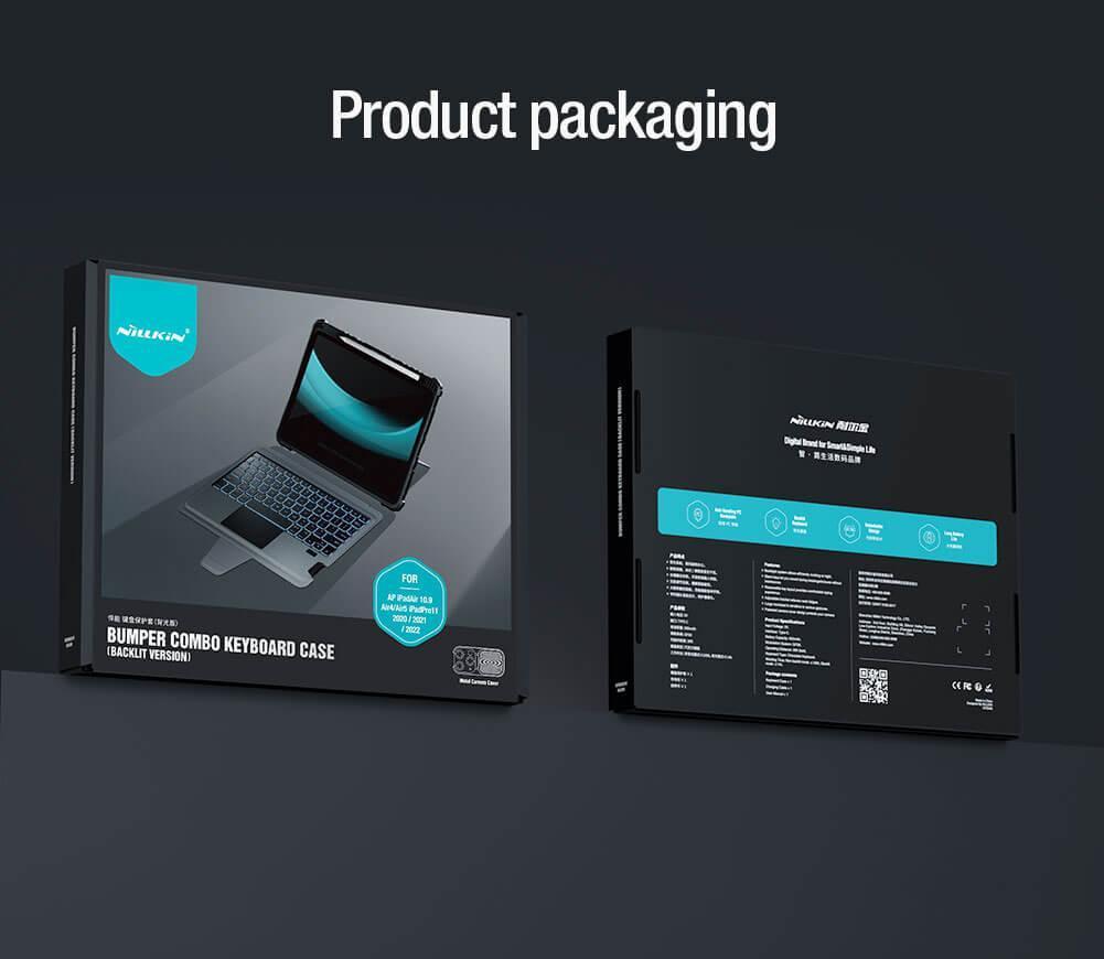 Nillkin Bumper Combo Backlit Keyboard Case for Apple iPad 11 A16 (2025), Apple iPad 10, iPad 10.9 (2022) - Three
