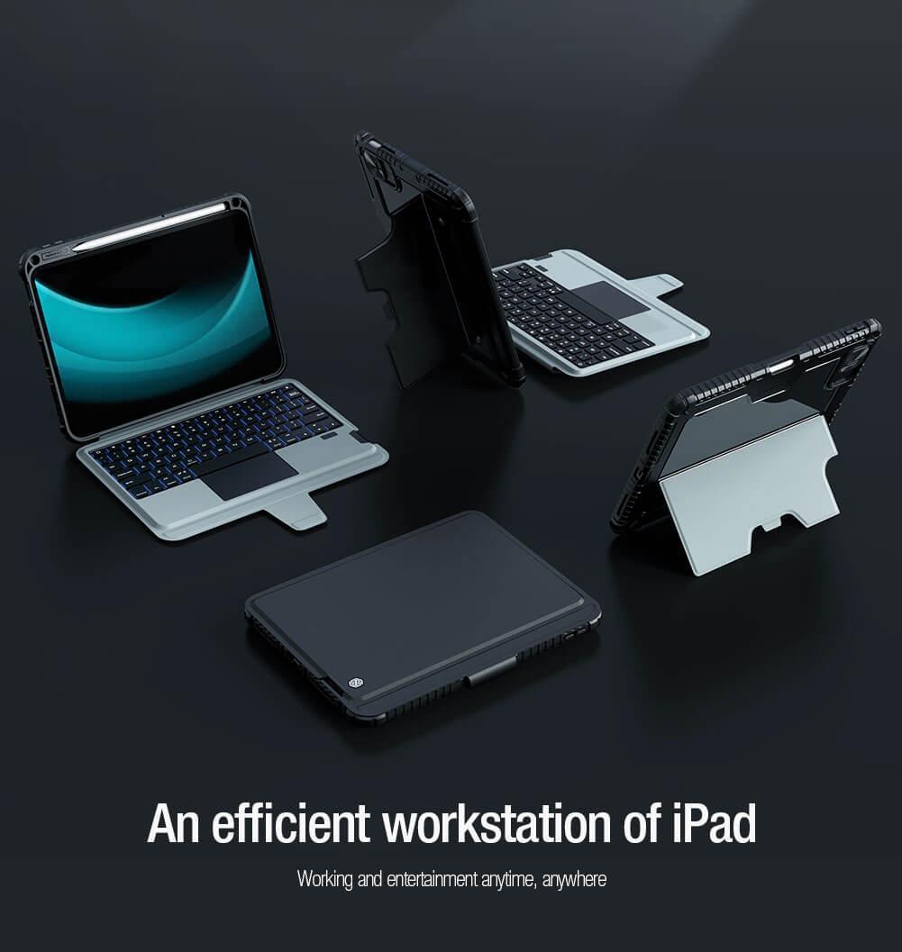 Nillkin Bumper Combo Backlit Keyboard Case for Apple iPad 11 A16 (2025), Apple iPad 10, iPad 10.9 (2022) - Three
