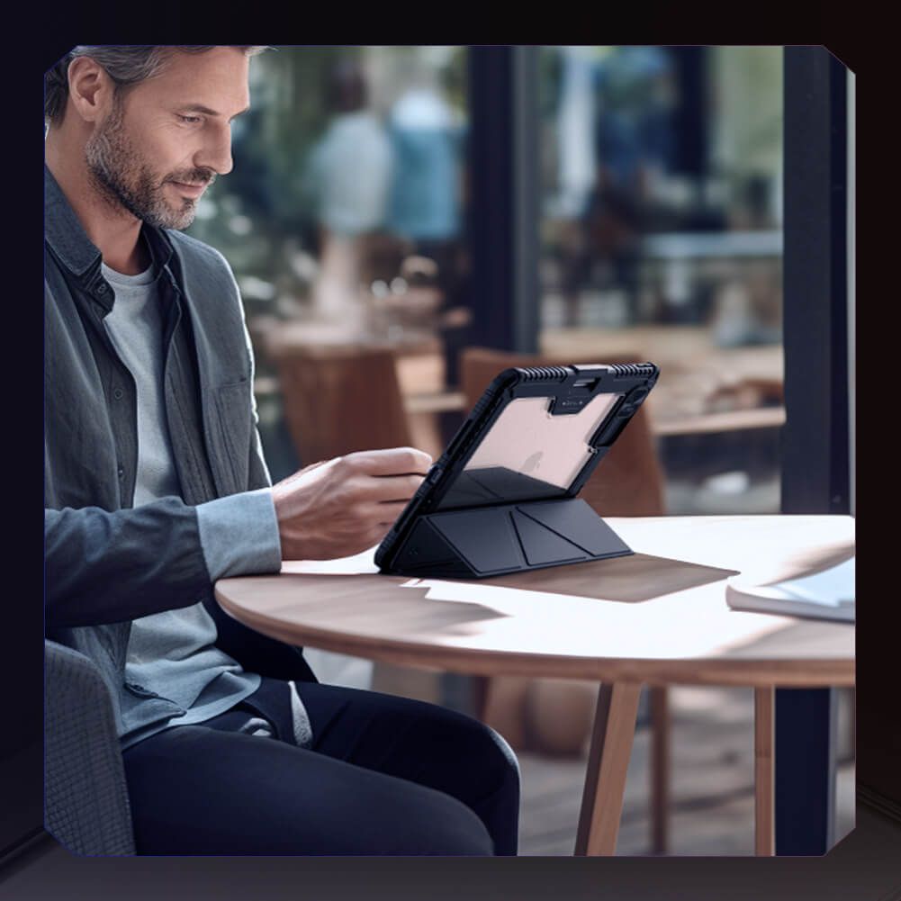 Nillkin Bumper Leather cover case Pro Multi-angle folding style for Apple iPad Pro 11 (2025), Apple iPad Pro 11 (2024)