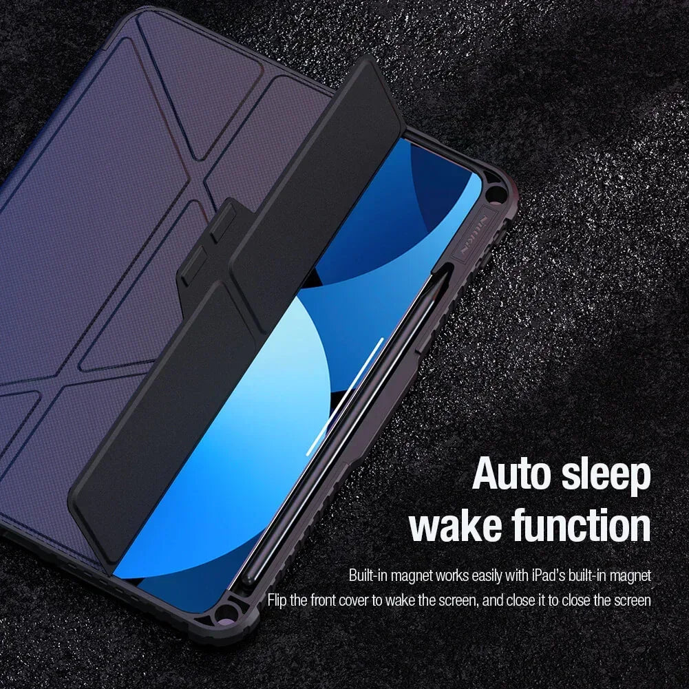 Nillkin Bumper Leather cover case Pro Multi-angle folding style for Apple iPad Pro 11 (2025), Apple iPad Pro 11 (2024) - Three