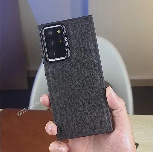 Black Leather Case Samsung Note 20 Ultra - Three