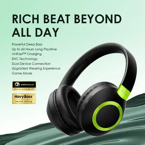 Oraimo BoomPop 2 ENC Over-Ear Wireless Headphones - Three