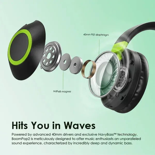 Oraimo BoomPop 2 ENC Over-Ear Wireless Headphones - Three