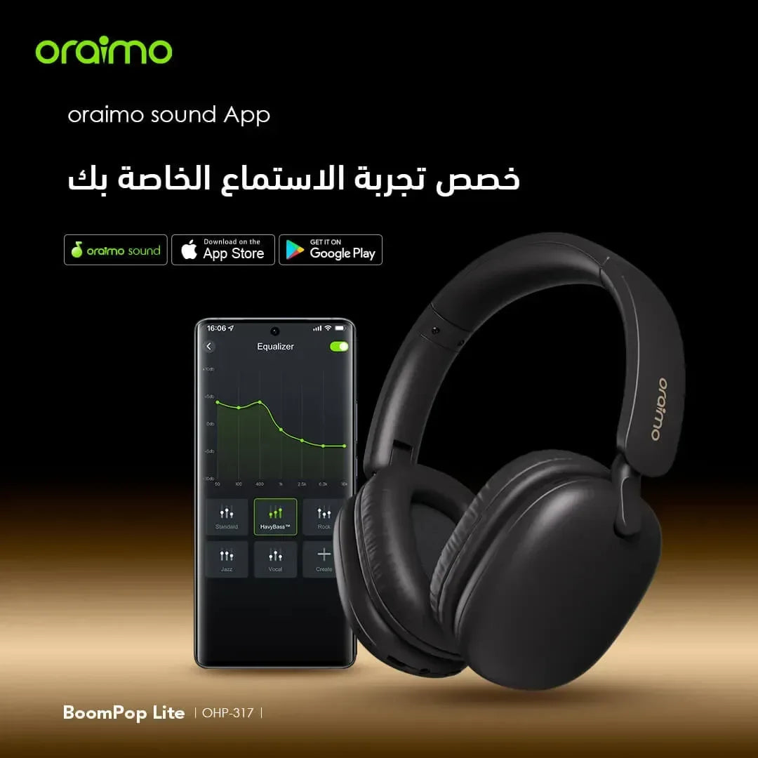 Oraimo BoomPop Lite ENC Over-Ear Wireless Headphones OPH-317 - Three