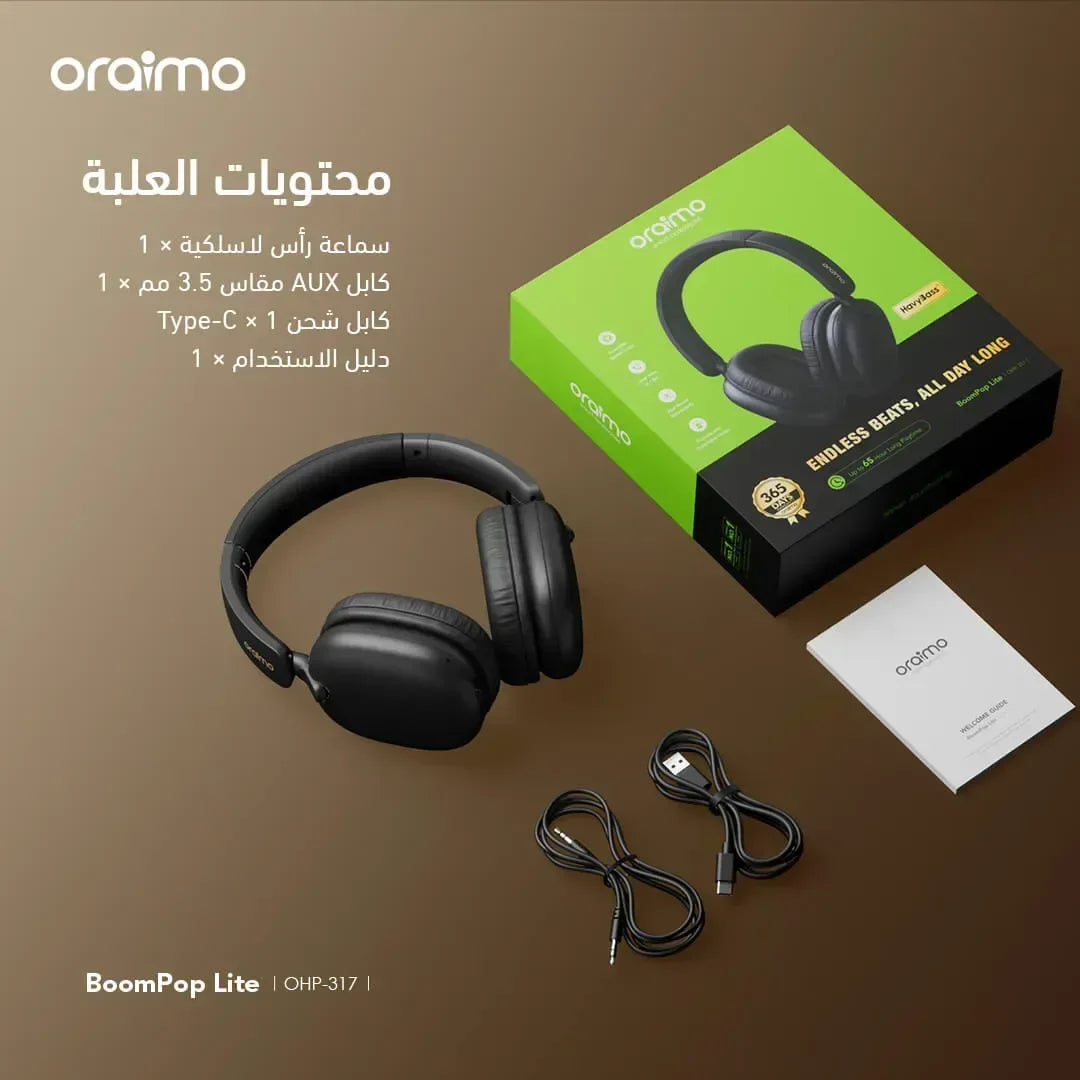 Oraimo BoomPop Lite ENC Over-Ear Wireless Headphones OPH-317 - Three