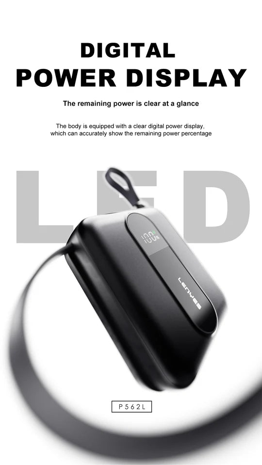Lenyes 10000mAh 22.5W Dual Built-In Cable Digital Display Power Bank P562L