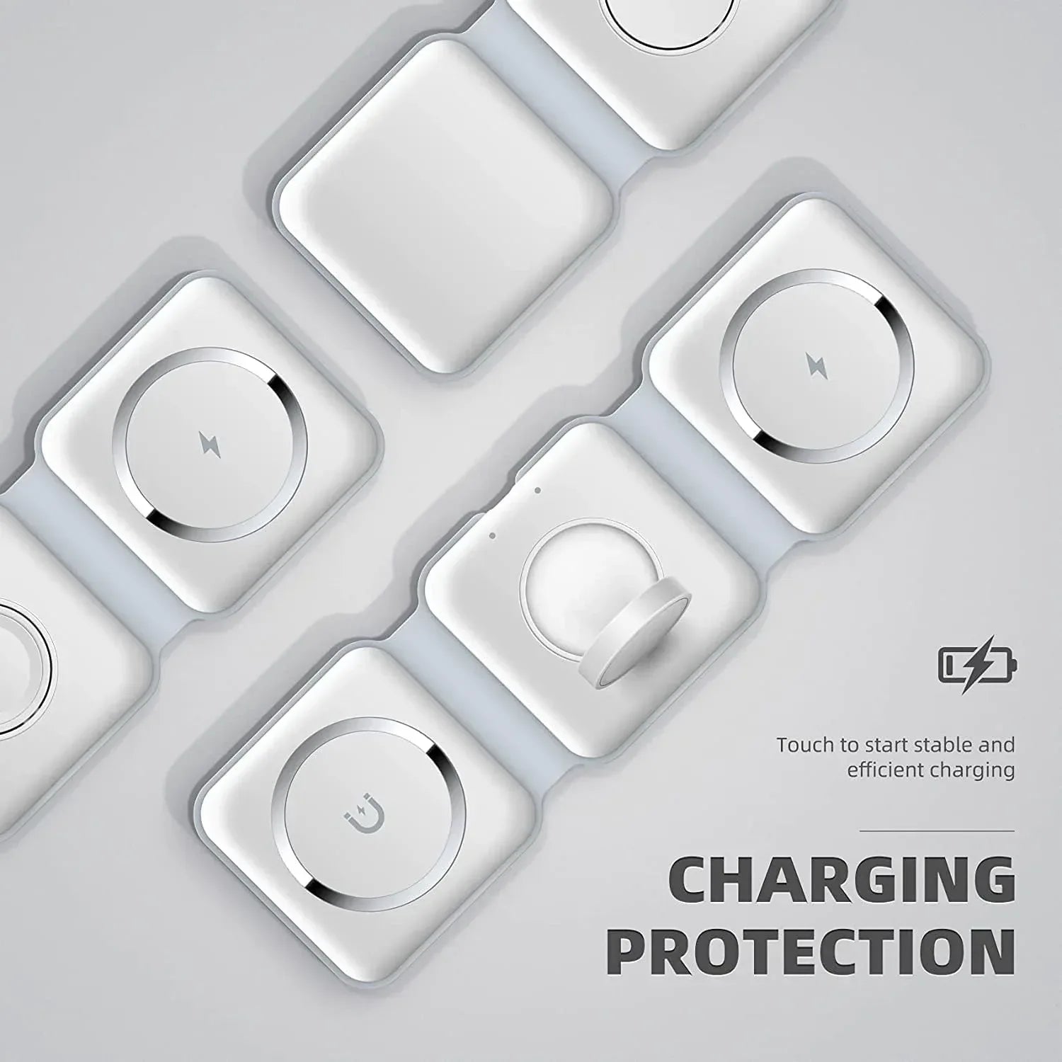 Padom 3 in 1 Wireless Charger Fast Wireless Charging Pad - Three