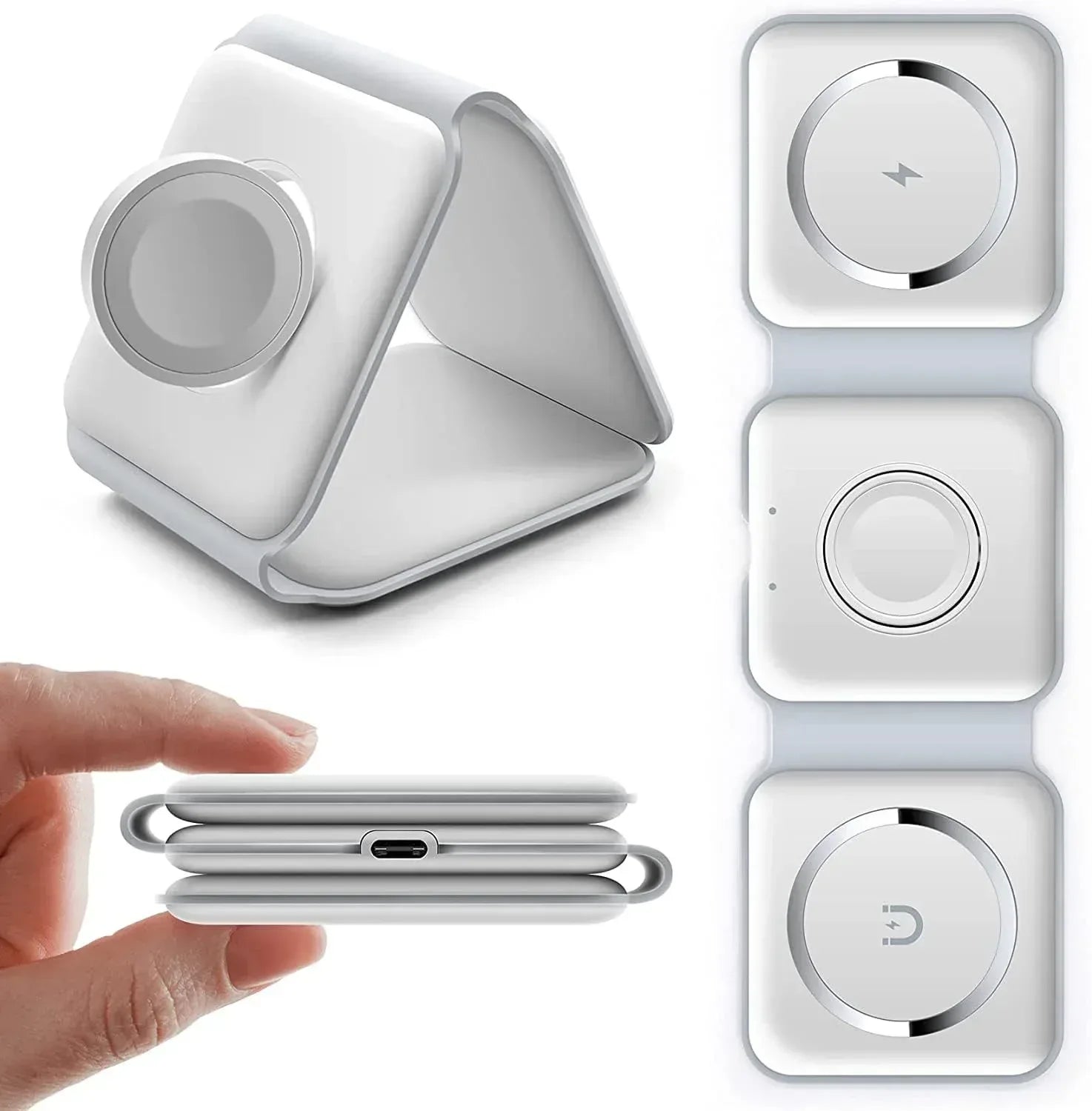 Padom 3 in 1 Wireless Charger Fast Wireless Charging Pad - Three