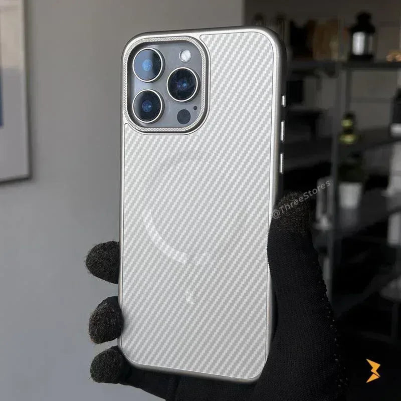 Plating Frame Carbon Magsafe Case iPhone 16 Pro Max - Three