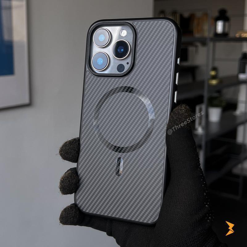 Plating Frame Carbon Magsafe Case iPhone 16 Pro Max - Three