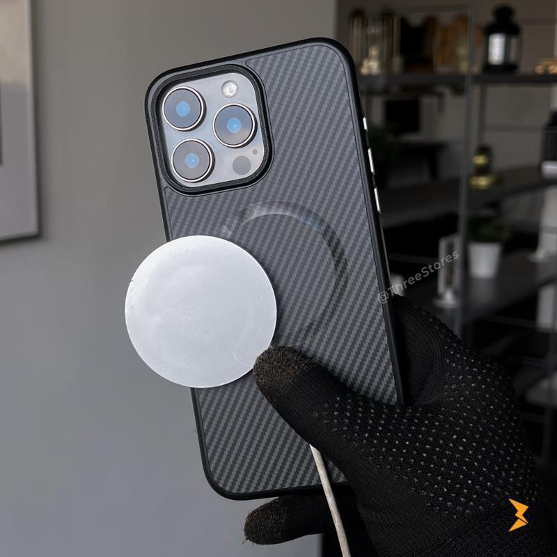 Plating Frame Carbon Magsafe Case iPhone 16 Pro Max - Three