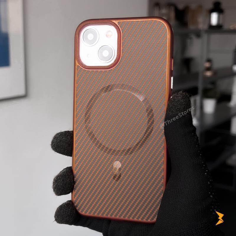 Plating Frame Carbon Magsafe Case iPhone 15 - Three