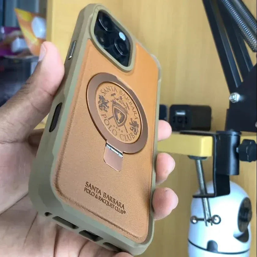Polo Tough Leather Magsafe Case iPhone 16 Pro Max - Three