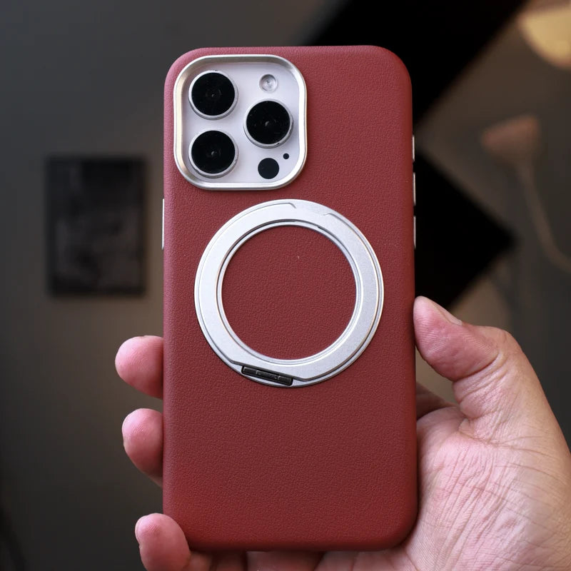 Premium Leather Stand Case iPhone 15 Pro Max