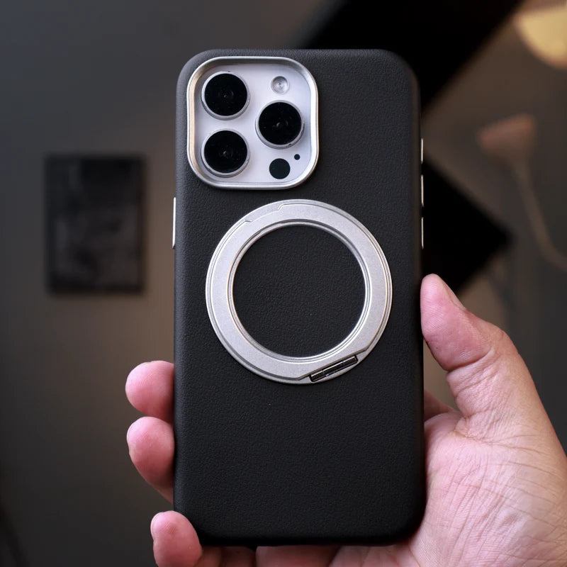 Premium Leather Stand Case iPhone 15 Pro Max