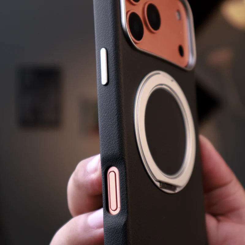 Premium Leather Stand Case iPhone 17 Pro Max